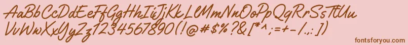 GilliganShutter Font – Brown Fonts on Pink Background