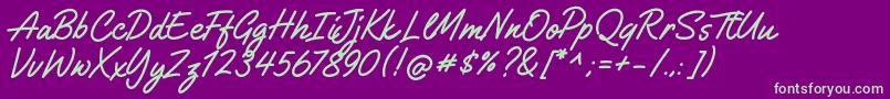 GilliganShutter Font – Green Fonts on Purple Background