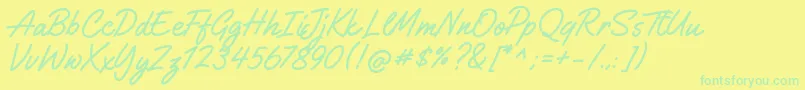 GilliganShutter-Schriftart – Grüne Schriften auf gelbem Hintergrund