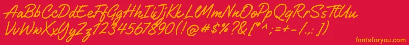 GilliganShutter Font – Orange Fonts on Red Background