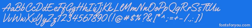 GilliganShutter Font – Pink Fonts on Blue Background