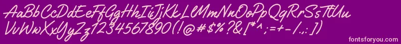 GilliganShutter Font – Pink Fonts on Purple Background