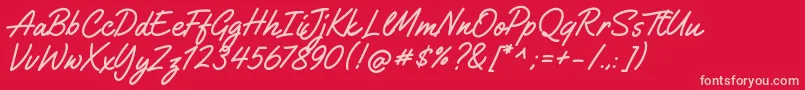 GilliganShutter Font – Pink Fonts on Red Background