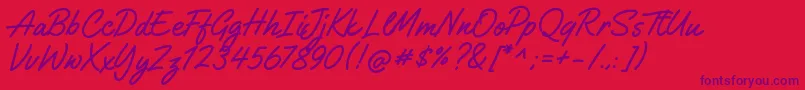 GilliganShutter Font – Purple Fonts on Red Background