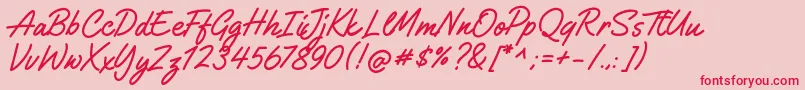 GilliganShutter-Schriftart – Rote Schriften auf rosa Hintergrund