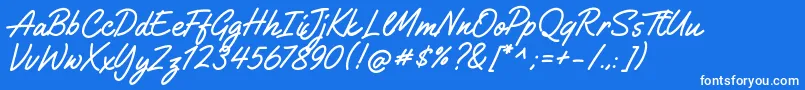 GilliganShutter Font – White Fonts on Blue Background