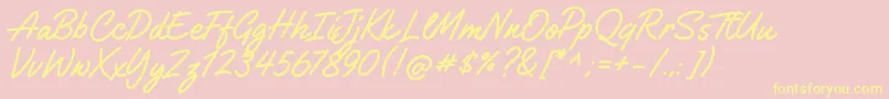 GilliganShutter Font – Yellow Fonts on Pink Background
