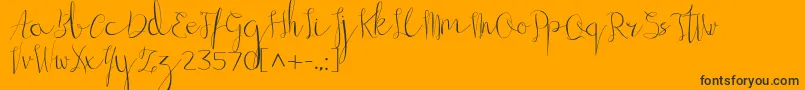 Gillithig-Schriftart – Schwarze Schriften auf orangefarbenem Hintergrund