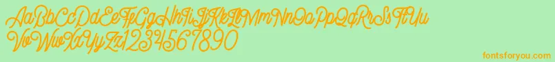 Gillnord Demo Font – Orange Fonts on Green Background