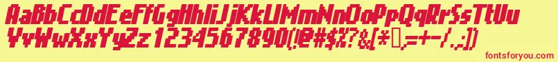 フォントGIMEI    – 赤い文字の黄色い背景