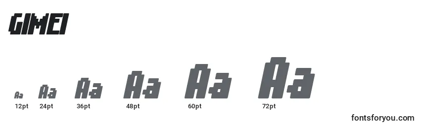 GIMEI    (127956) Font Sizes