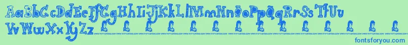 Gimme Your Love Font – Blue Fonts on Green Background