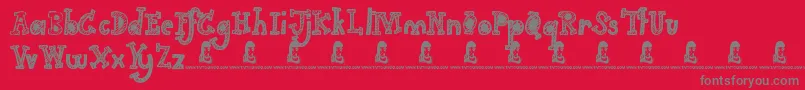 フォントGimme Your Love – 赤い背景に灰色の文字
