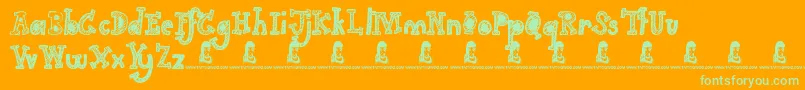 Gimme Your Love-Schriftart – Grüne Schriften auf orangefarbenem Hintergrund