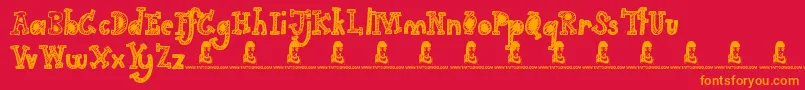 Gimme Your Love Font – Orange Fonts on Red Background