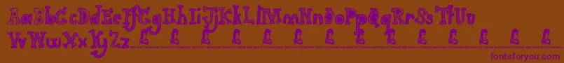 Gimme Your Love-Schriftart – Violette Schriften auf braunem Hintergrund