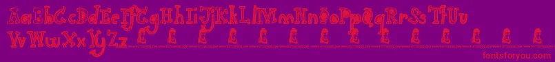 Gimme Your Love-Schriftart – Rote Schriften auf violettem Hintergrund