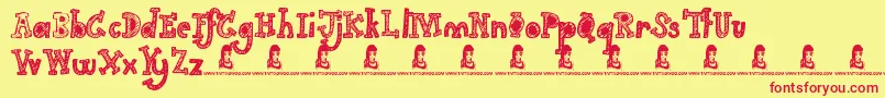 More about Gimme Your Love Font Gimme Your Love Font – Red Fonts on Yellow Background