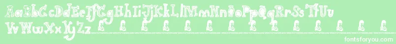 フォントGimme Your Love – 緑の背景に白い文字