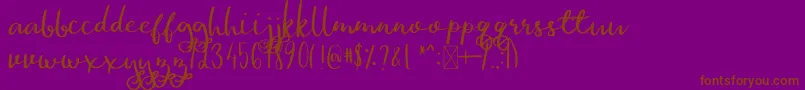 GinaAnn-Schriftart – Braune Schriften auf violettem Hintergrund