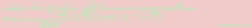 GinaAnn Font – Green Fonts on Pink Background