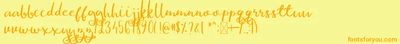 GinaAnn Font – Orange Fonts on Yellow Background