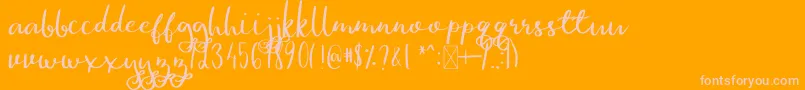 GinaAnn Font – Pink Fonts on Orange Background