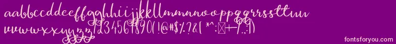 GinaAnn Font – Pink Fonts on Purple Background