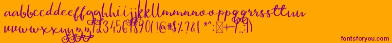 GinaAnn-fontti – violetit fontit oranssilla taustalla