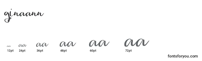 GinaAnn Font Sizes
