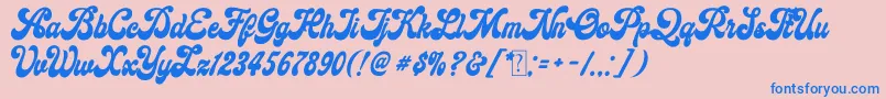 Ginchiest Font – Blue Fonts on Pink Background