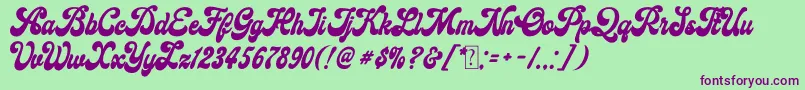 Ginchiest Font – Purple Fonts on Green Background