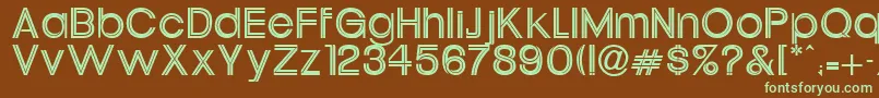 Oneil-fontti – vihreät fontit ruskealla taustalla