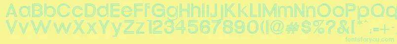 フォントOneil – 黄色い背景に緑の文字