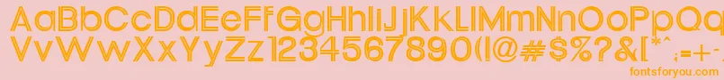 フォントOneil – オレンジの文字がピンクの背景にあります。