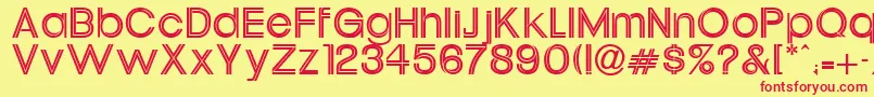 Oneil-fontti – punaiset fontit keltaisella taustalla