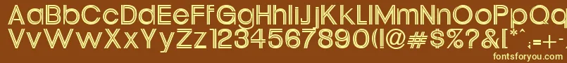 Oneil-fontti – keltaiset fontit ruskealla taustalla