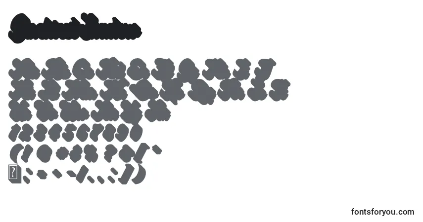 Czcionka GinchiestShadow – alfabet, cyfry, specjalne znaki