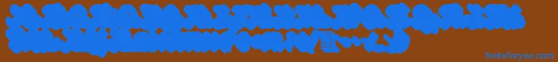 GinchiestShadow-Schriftart – Blaue Schriften auf braunem Hintergrund