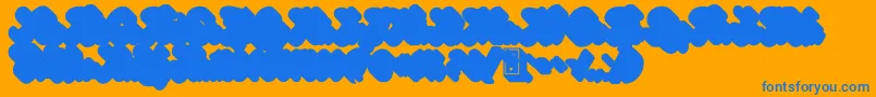 GinchiestShadow-Schriftart – Blaue Schriften auf orangefarbenem Hintergrund