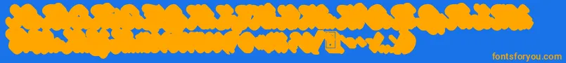 GinchiestShadow Font – Orange Fonts on Blue Background