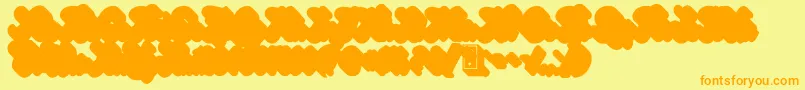 GinchiestShadow Font – Orange Fonts on Yellow Background