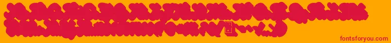 フォントGinchiestShadow – オレンジの背景に赤い文字