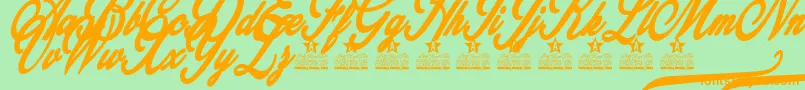 Gingerale Personal Use-Schriftart – Orangefarbene Schriften auf grünem Hintergrund