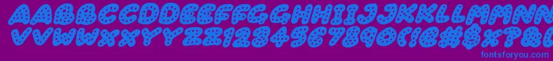 Gingerbread Italic Font – Blue Fonts on Purple Background