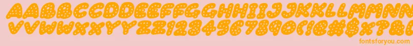 Fonte Gingerbread Italic – fontes laranjas em um fundo rosa