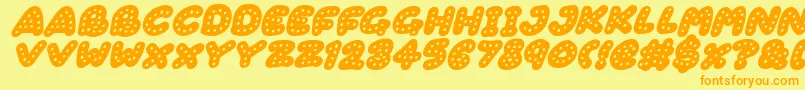 Gingerbread Italic Font – Orange Fonts on Yellow Background