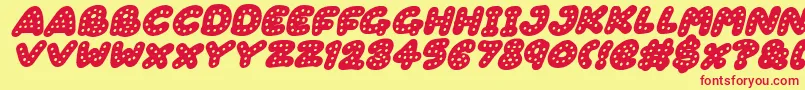 Gingerbread Italic Font – Red Fonts on Yellow Background