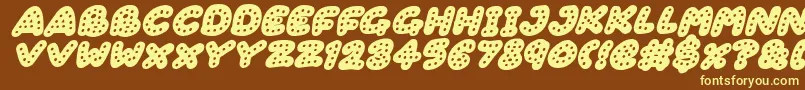 Шрифт Gingerbread Italic – жёлтые шрифты на коричневом фоне