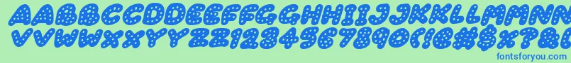 Gingerbread Italic Font – Blue Fonts on Green Background